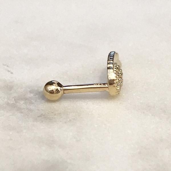 14kt Gold Angel Wing Cartilage Bar 16G 6mm-My Body Piercing Jewellery