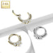 14kt Gold Beaded Gem Hinged Ring 16G-My Body Piercing Jewellery