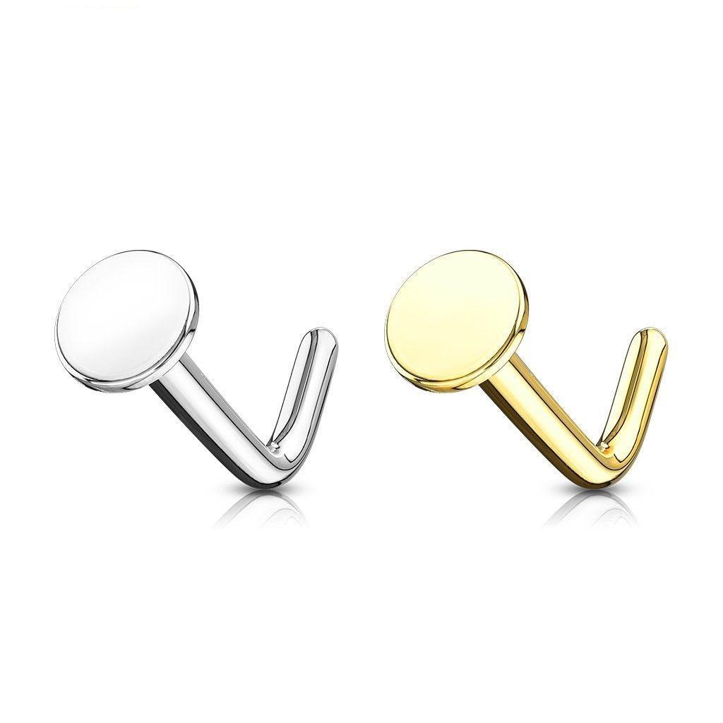 14kt Gold Circle Nose L Bend 20G-My Body Piercing Jewellery
