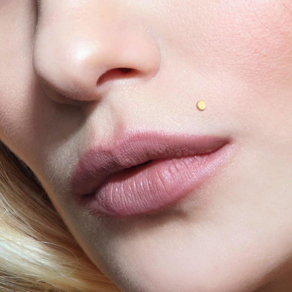 14kt Gold Circle Top Bioflex Labret 16G-My Body Piercing Jewellery
