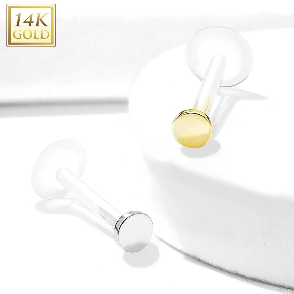 14kt Gold Circle Top Bioflex Labret 16G-My Body Piercing Jewellery