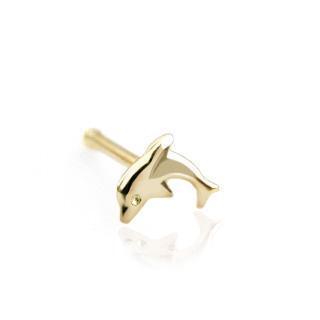 14kt Gold Dolphin Nose Bone 20G-My Body Piercing Jewellery
