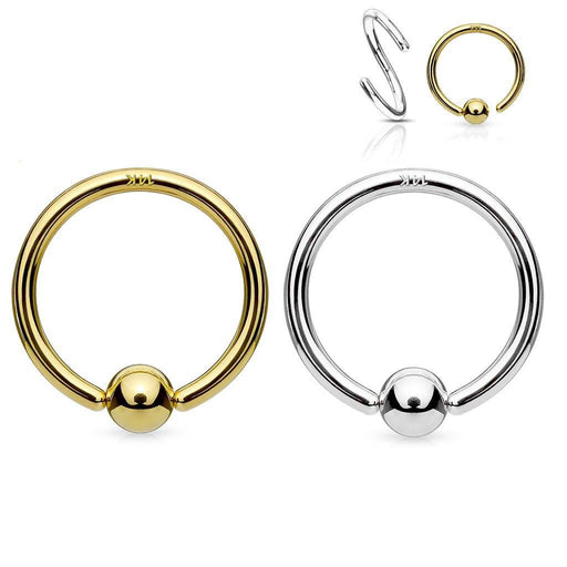14kt Gold Fixed Side CBR Captive Ring-My Body Piercing Jewellery