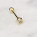 14kt Gold Gem Barbell 14G 16mm-My Body Piercing Jewellery