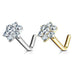14kt Gold Gem Flower Nose L Bend 20G-My Body Piercing Jewellery