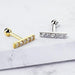 14kt Gold Gem Row Cartilage Bar 16G 6mm-My Body Piercing Jewellery
