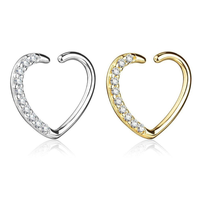 14kt Gold Heart Daith Ring 16G-My Body Piercing Jewellery