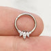 14kt Gold Marquise Gem Hinged Ring 16G-My Body Piercing Jewellery