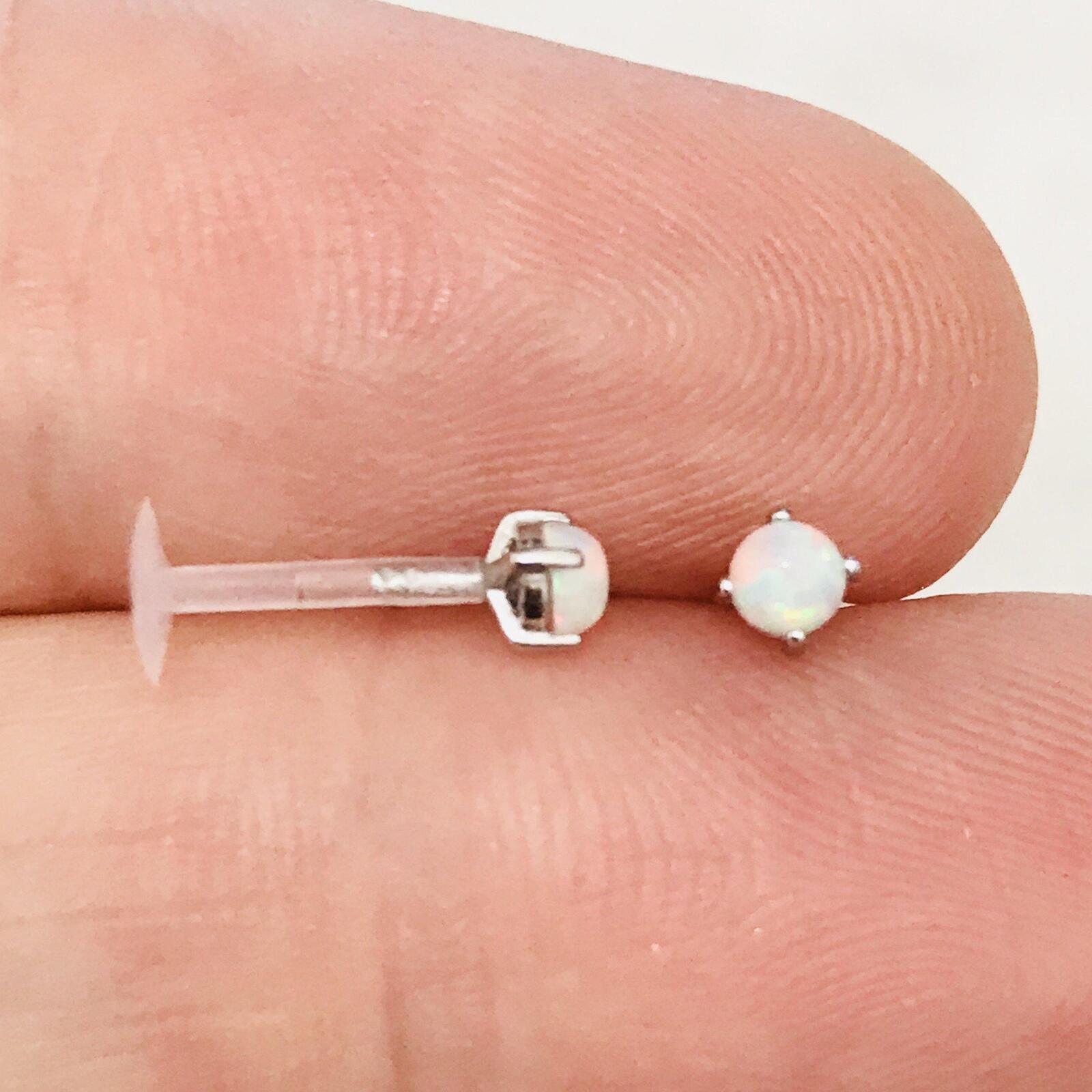 14kt Gold Opal Bioflex Labret 16G-My Body Piercing Jewellery