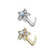 14kt Gold Opal Gem Flower Nose L Bend 20G-My Body Piercing Jewellery
