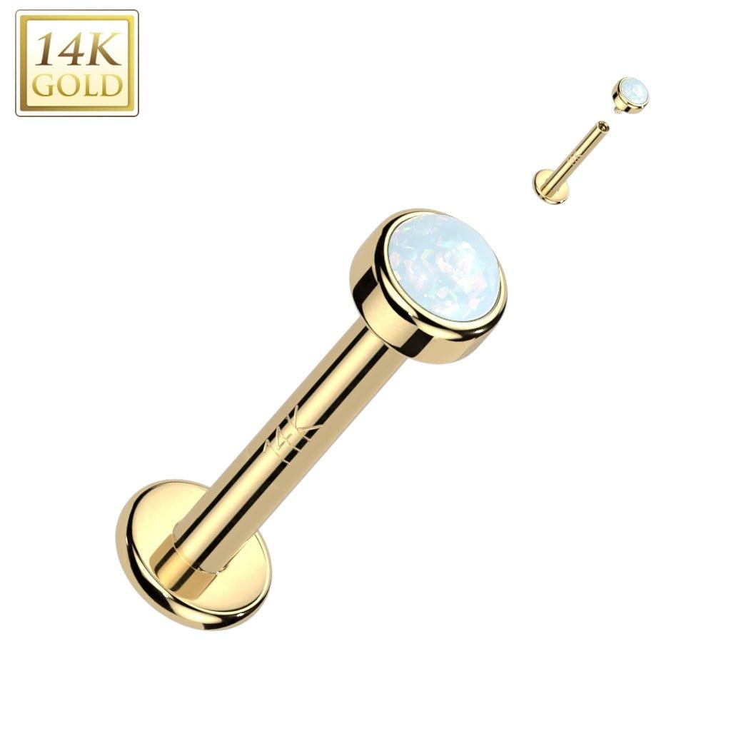 14kt Gold Opal Labret-My Body Piercing Jewellery