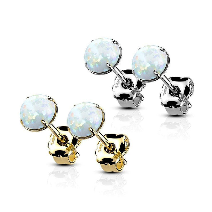 14kt Gold & Opal Martini Stud Earring PAIR-My Body Piercing Jewellery