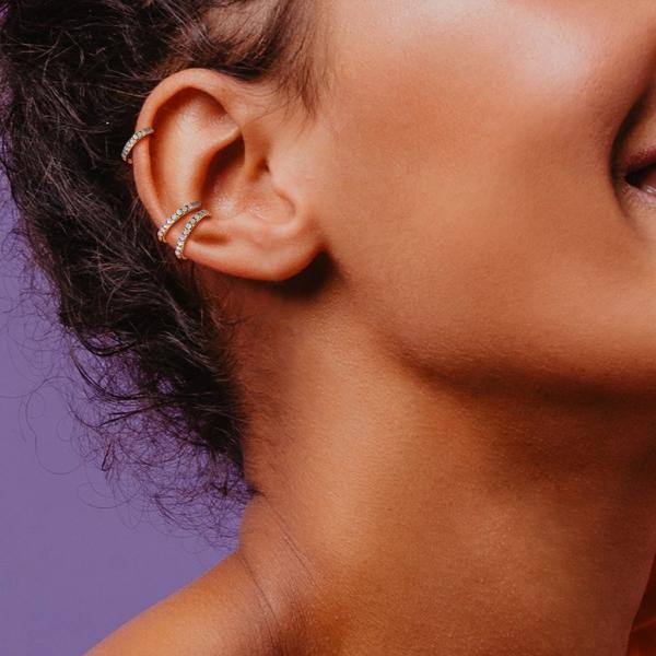 14kt Gold Opal Side Paved Hinged Ring 16G-My Body Piercing Jewellery