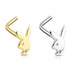 14kt Gold Playboy Nose L Bend 20G-My Body Piercing Jewellery