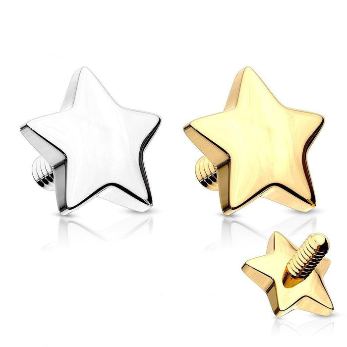 14kt Gold Star Dermal Top 14G-My Body Piercing Jewellery