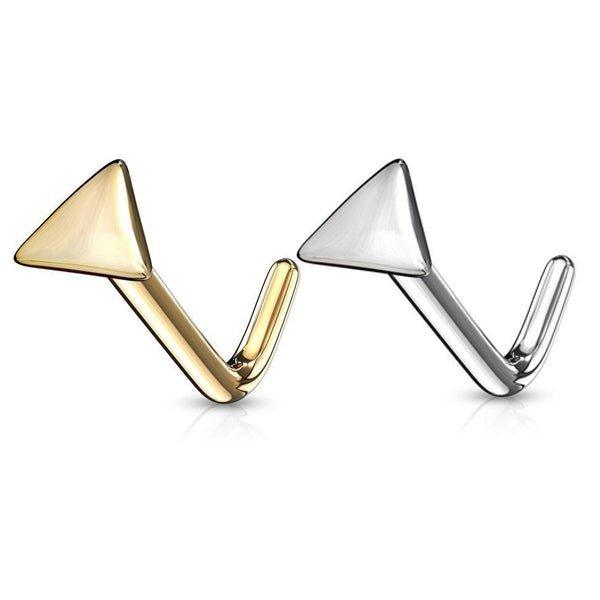 14kt Gold Triangle Nose L Bend 20G-My Body Piercing Jewellery
