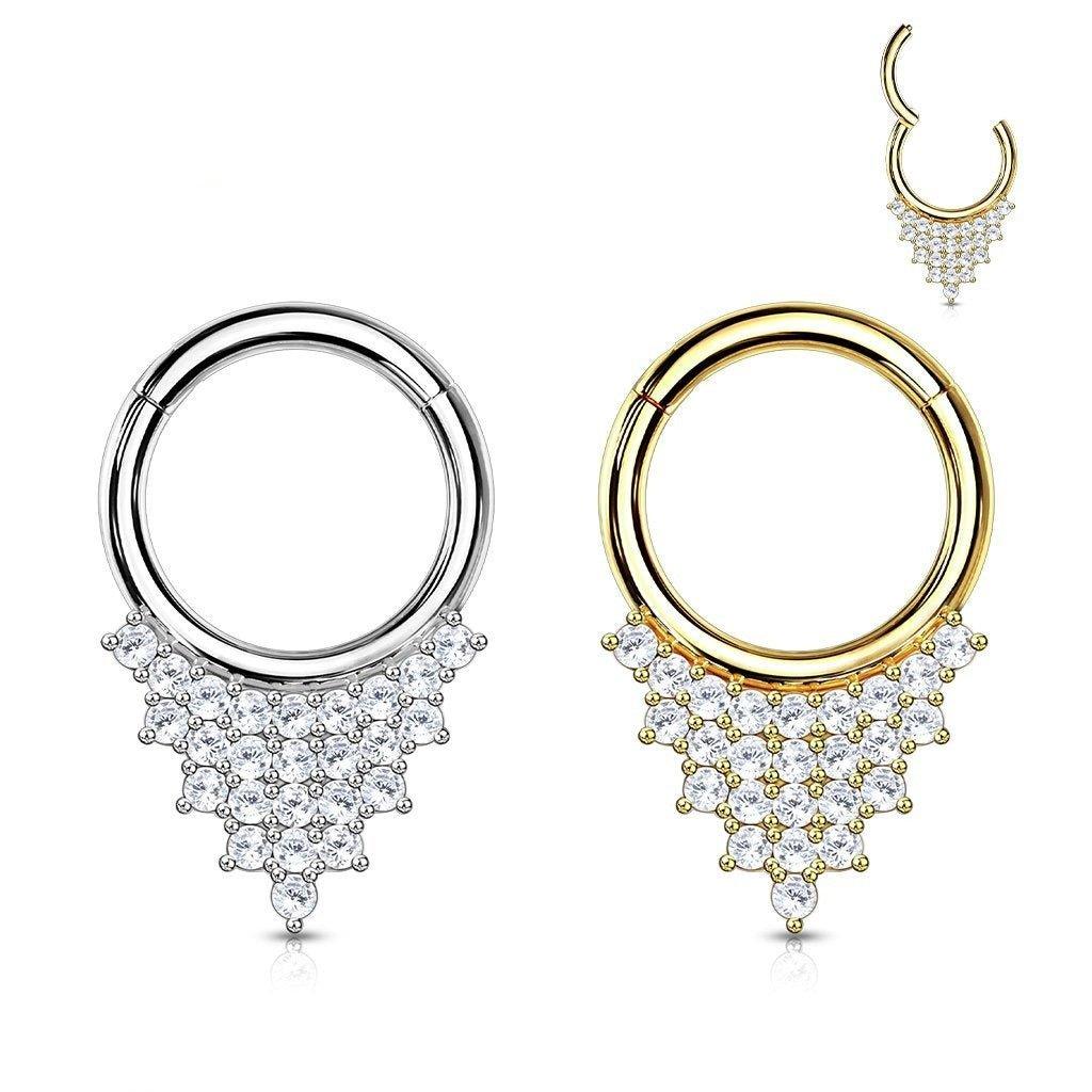 14kt Gold Waterfall Hinged Ring 16G-My Body Piercing Jewellery