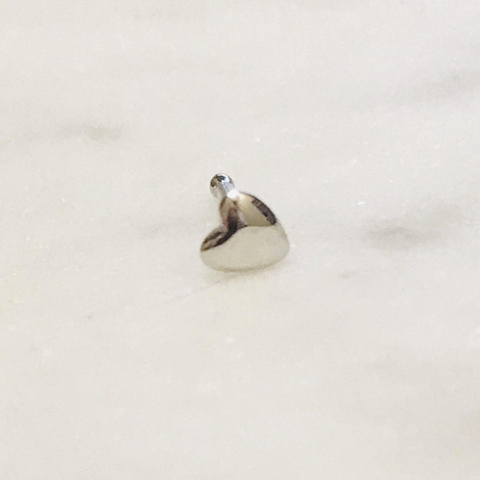 14kt White Gold Heart Nose Bone 20G-My Body Piercing Jewellery