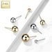 14kt Gold Threadless Ball Top-My Body Piercing Jewellery