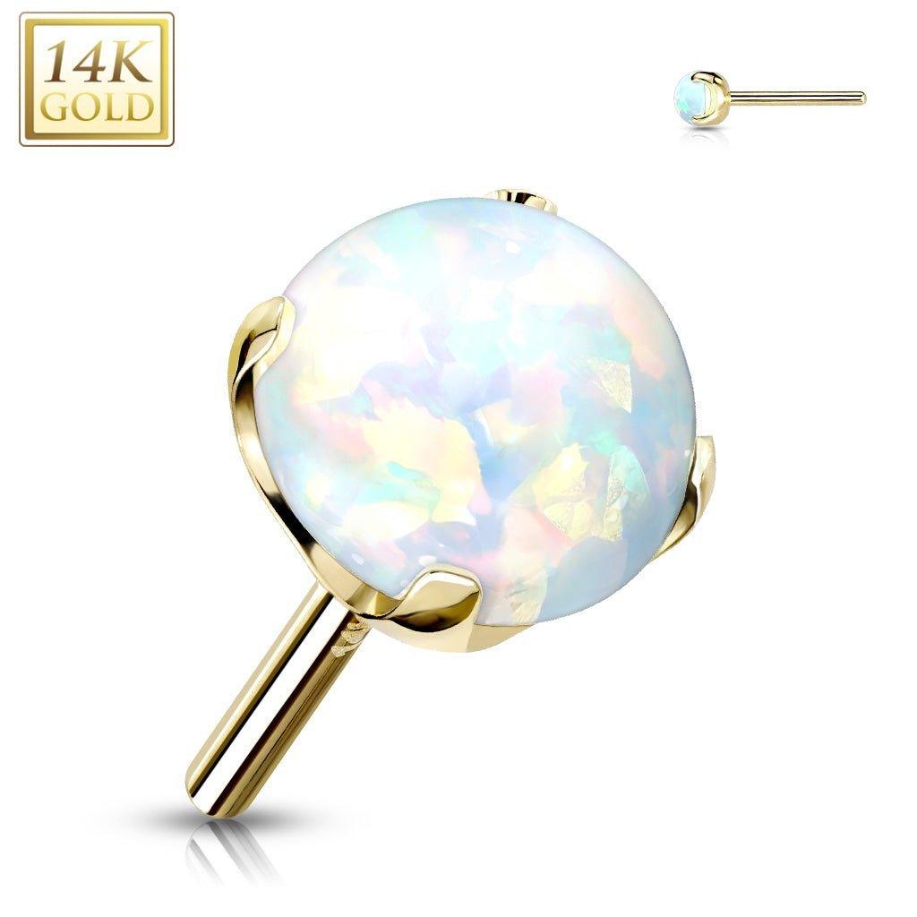 14kt Gold Threadless Opal Top-My Body Piercing Jewellery