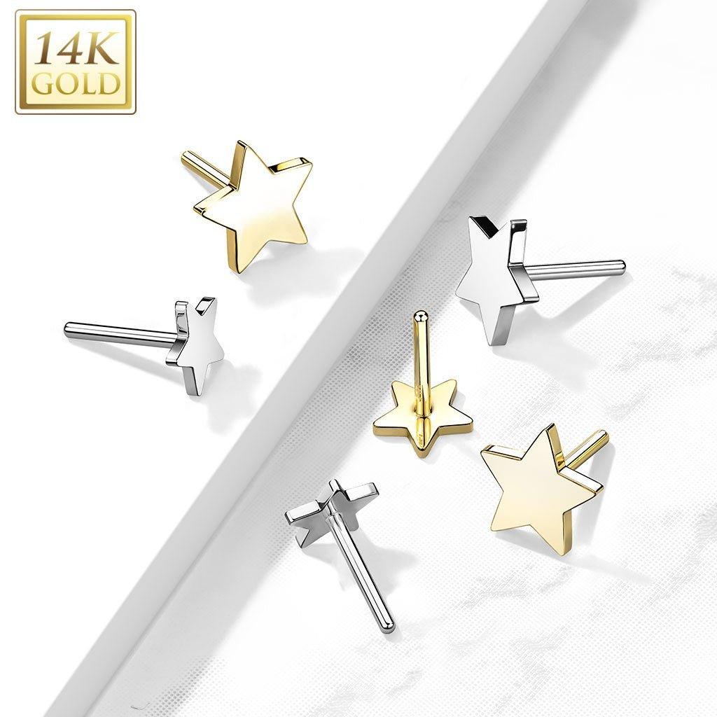 14kt Gold Threadless Star Top-My Body Piercing Jewellery