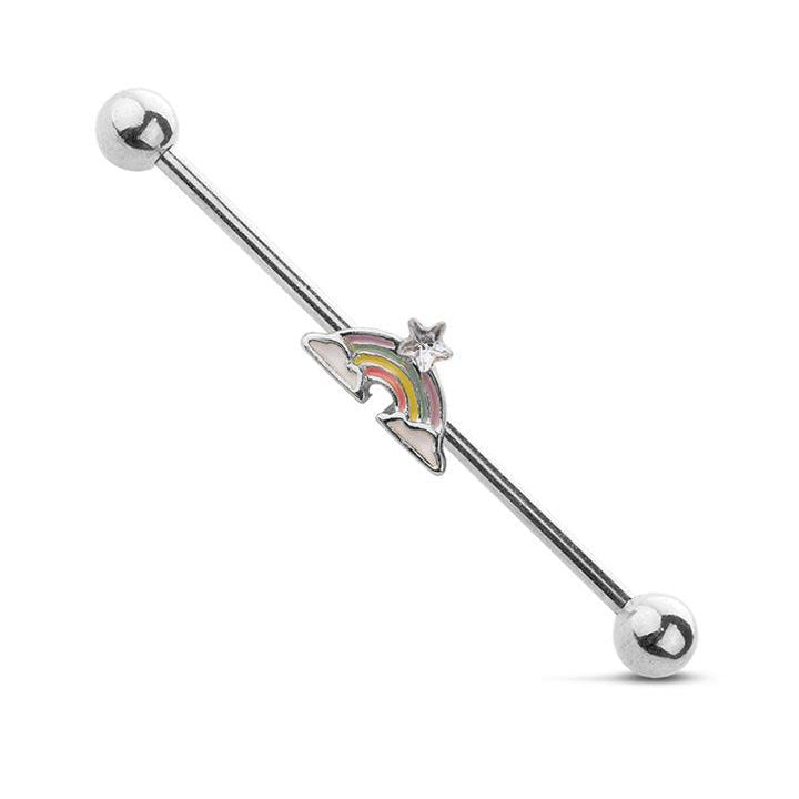 Rainbow Industrial 14G 38mm-My Body Piercing Jewellery