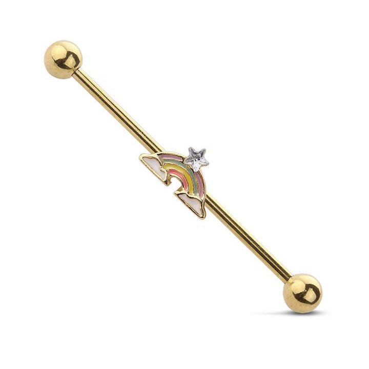 Rainbow Industrial 14G 38mm-My Body Piercing Jewellery