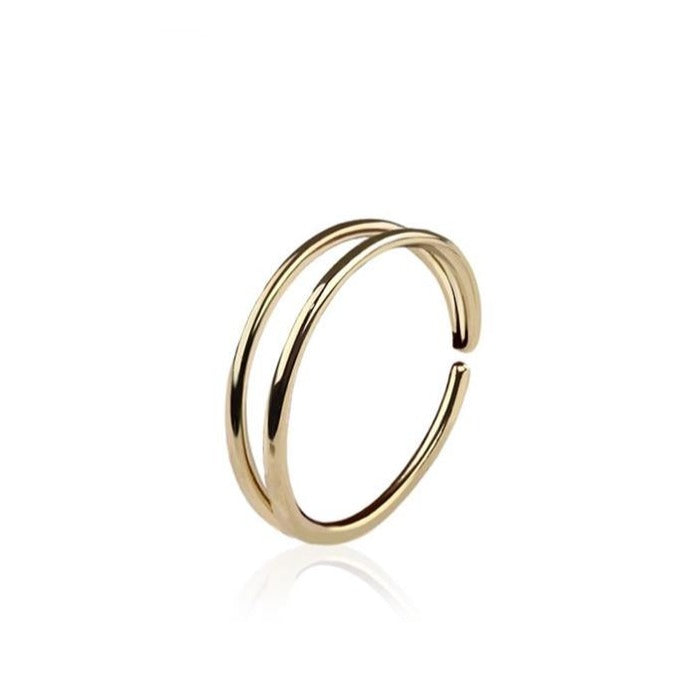 14kt Gold Double Line Nose Ring 22G