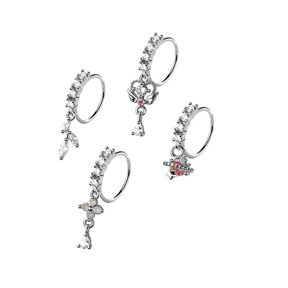 4pc Nose Ring 20G Planet & Wings