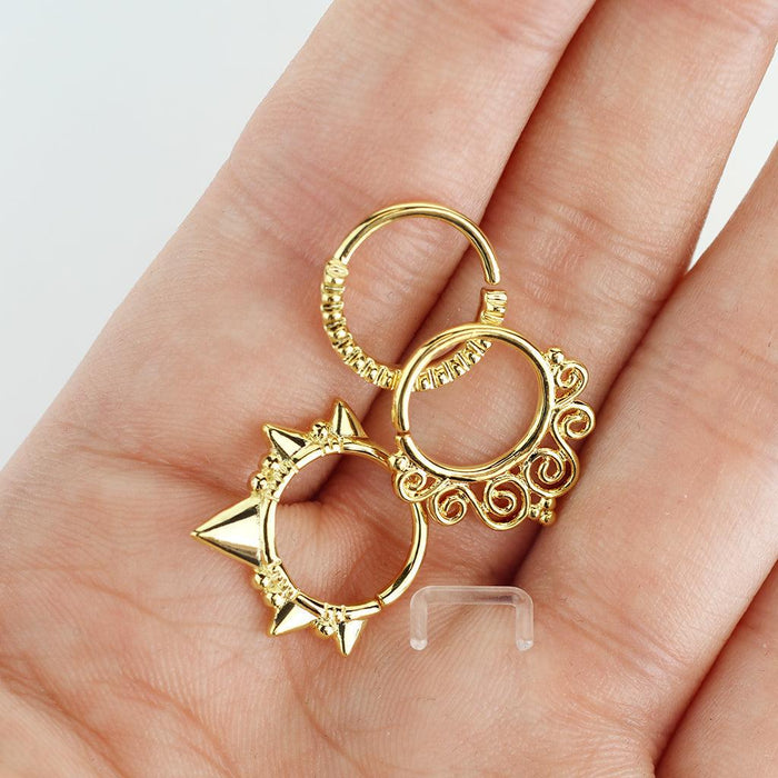 3pc Twist Rings and Retainer 16G (2)