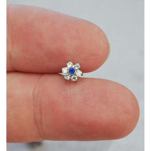 7 Gem Flower Labret 16G-My Body Piercing Jewellery