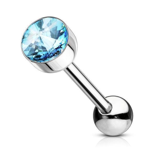 7mm Gem Top Barbell 14G-My Body Piercing Jewellery