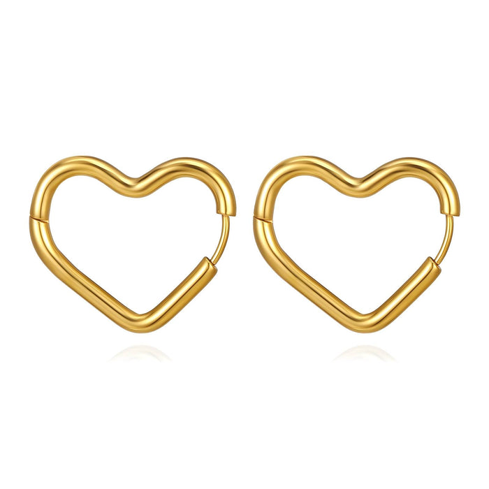 18kt Gold Plated Heart Huggies Earrings