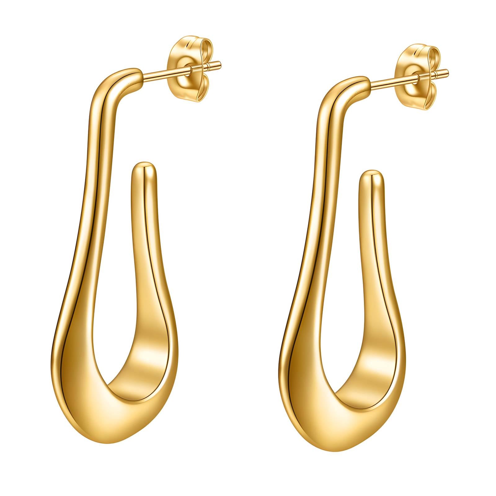 18kt Gold Plated Sleek Drop Earrings