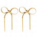 Pair of gold bow-shaped earrings on a white background