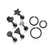 8pc Cartilage Bar and Ring Pack 16G-My Body Piercing Jewellery