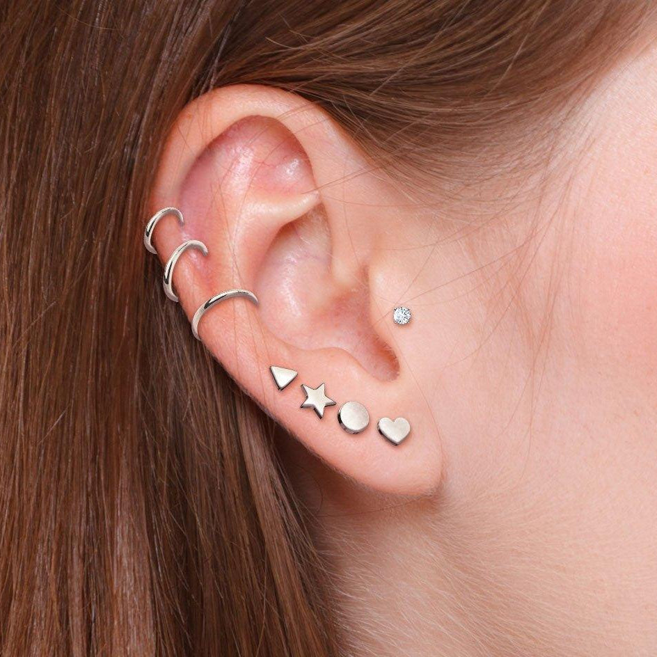 8pc Cartilage Bar and Ring Pack 16G-My Body Piercing Jewellery