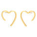 Gold heart-shaped earrings on a white background