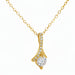 Gold necklace with a pendant on a white background