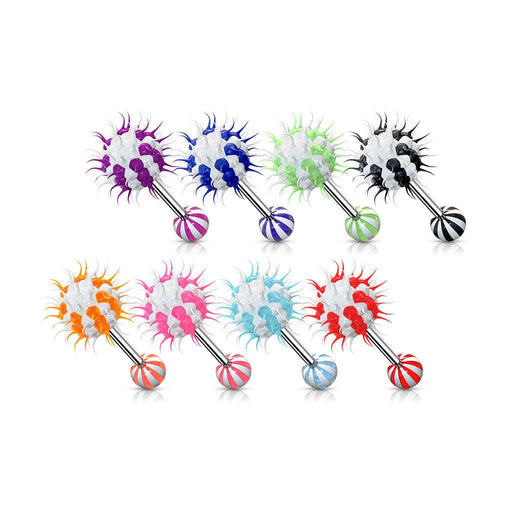 Candy Stripe Koosh Ball Barbell 14G-My Body Piercing Jewellery