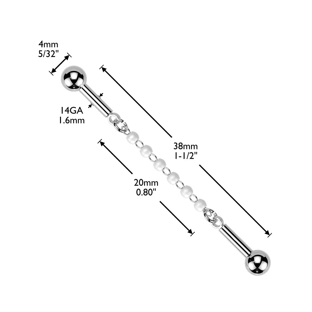 Pearl Connector Industrial Bar 14G