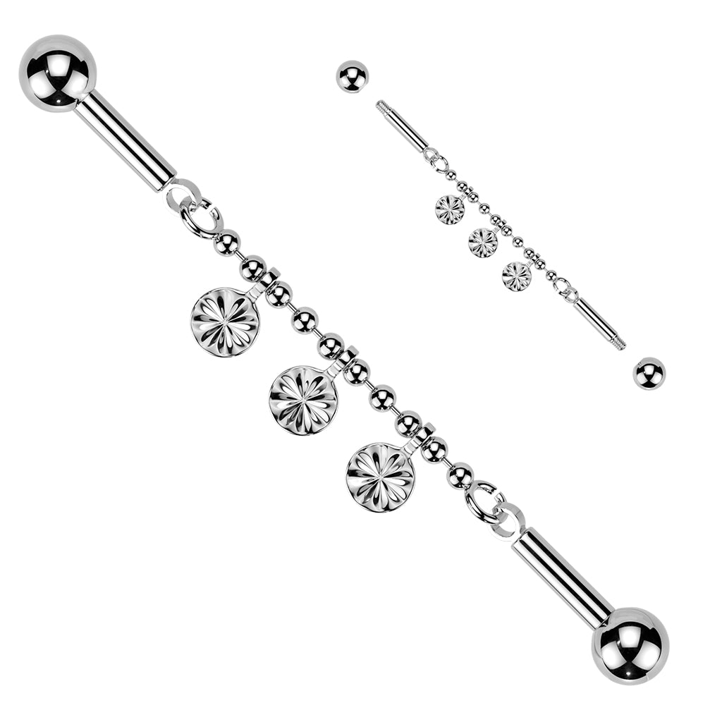 Flower Disc Connector Industrial Bar 14G