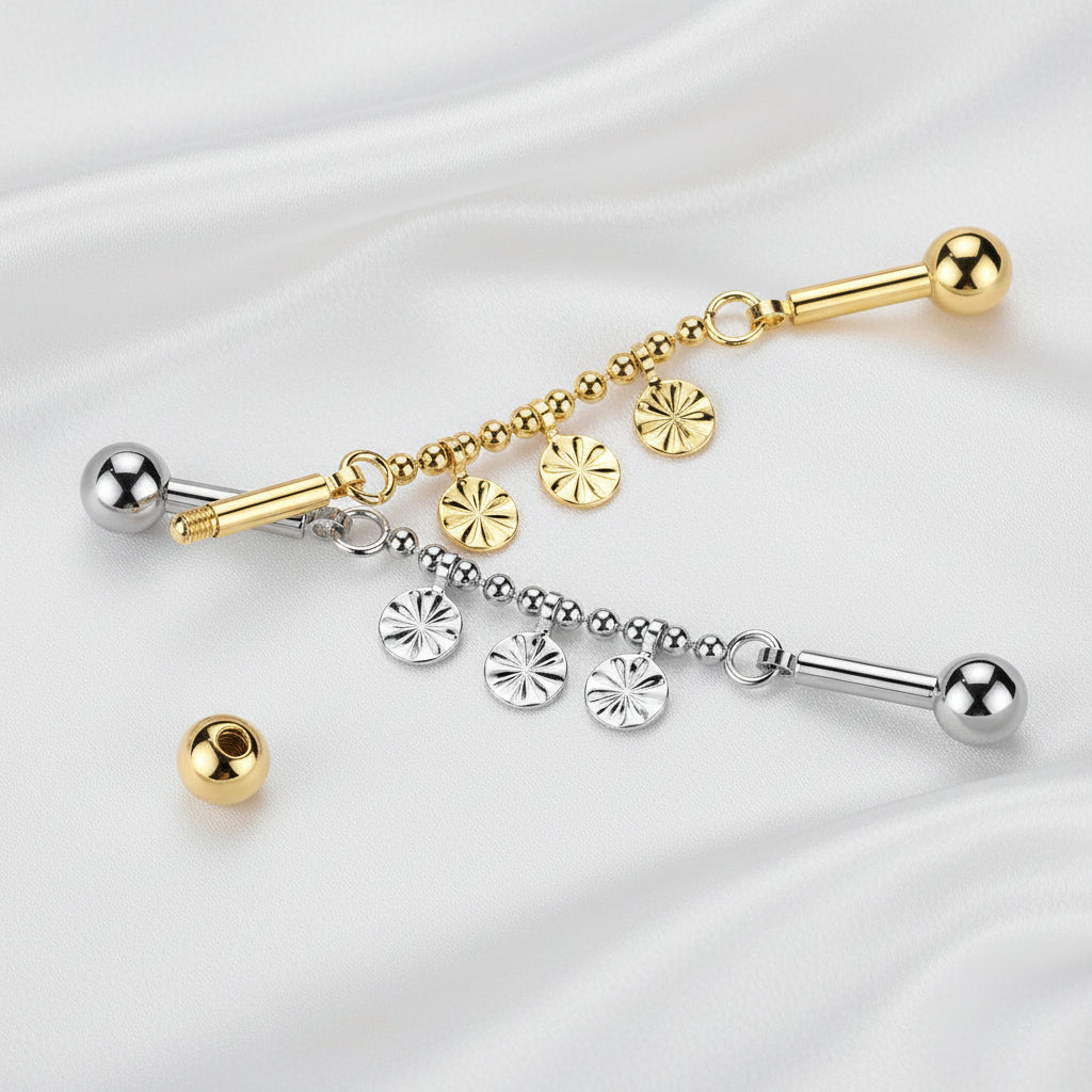 Flower Disc Connector Industrial Bar 14G