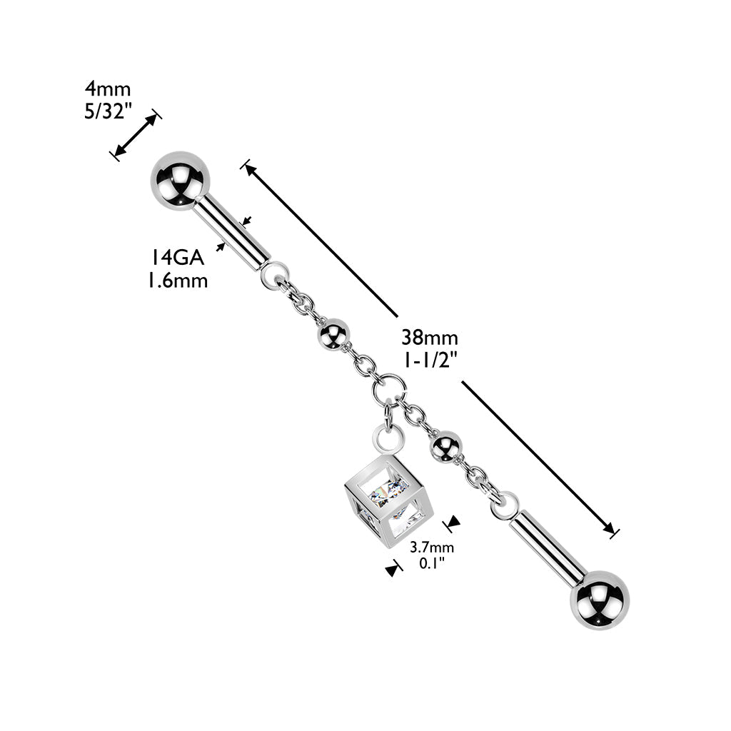 Gem Cube Connector Industrial Bar 14G
