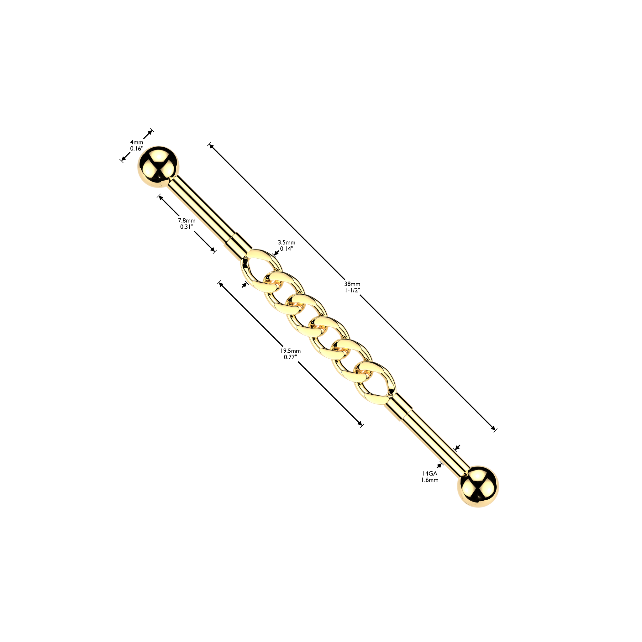 Chain Connector Industrial Bar 14G