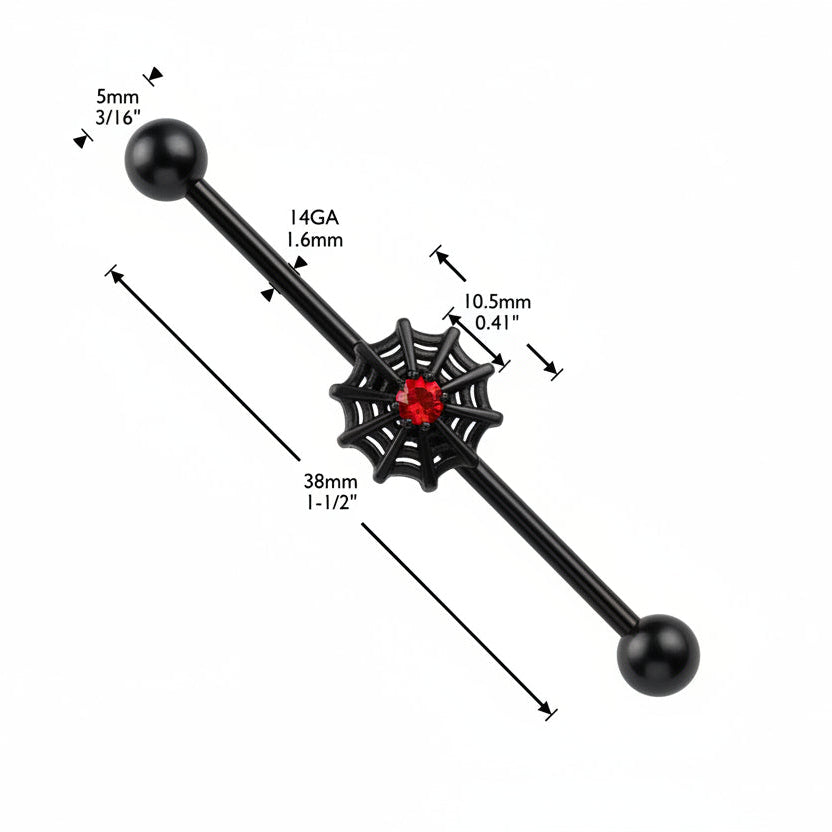 Red Gem Spider Web Industrial Bar