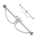 Gem Bee Chain Industrial Bar – Silver 316L Surgical Steel with CZ Gem Bee and Double Chain Accents for Industrial Piercing