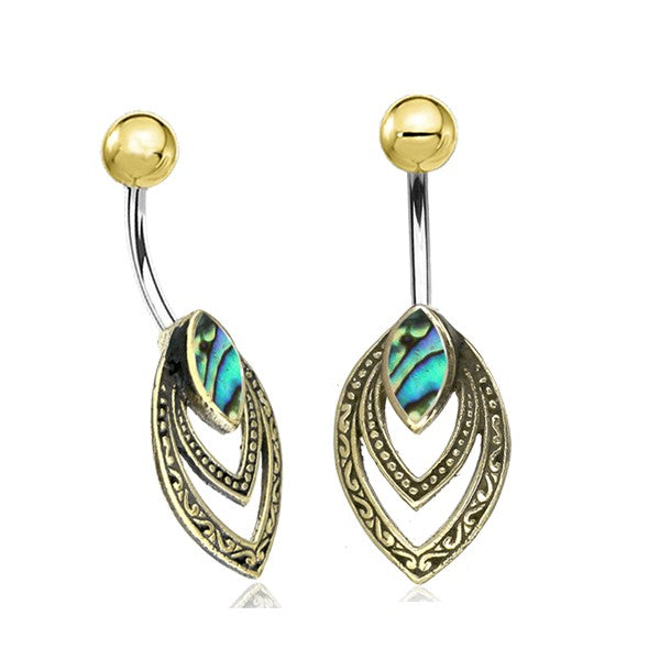 Shell Chevron Belly Bar 14G