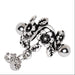 Flower Vine Cartilage Cuff – Antique Floral 316L Stainless Steel Ear Cuff with Clear CZ Drops on white background