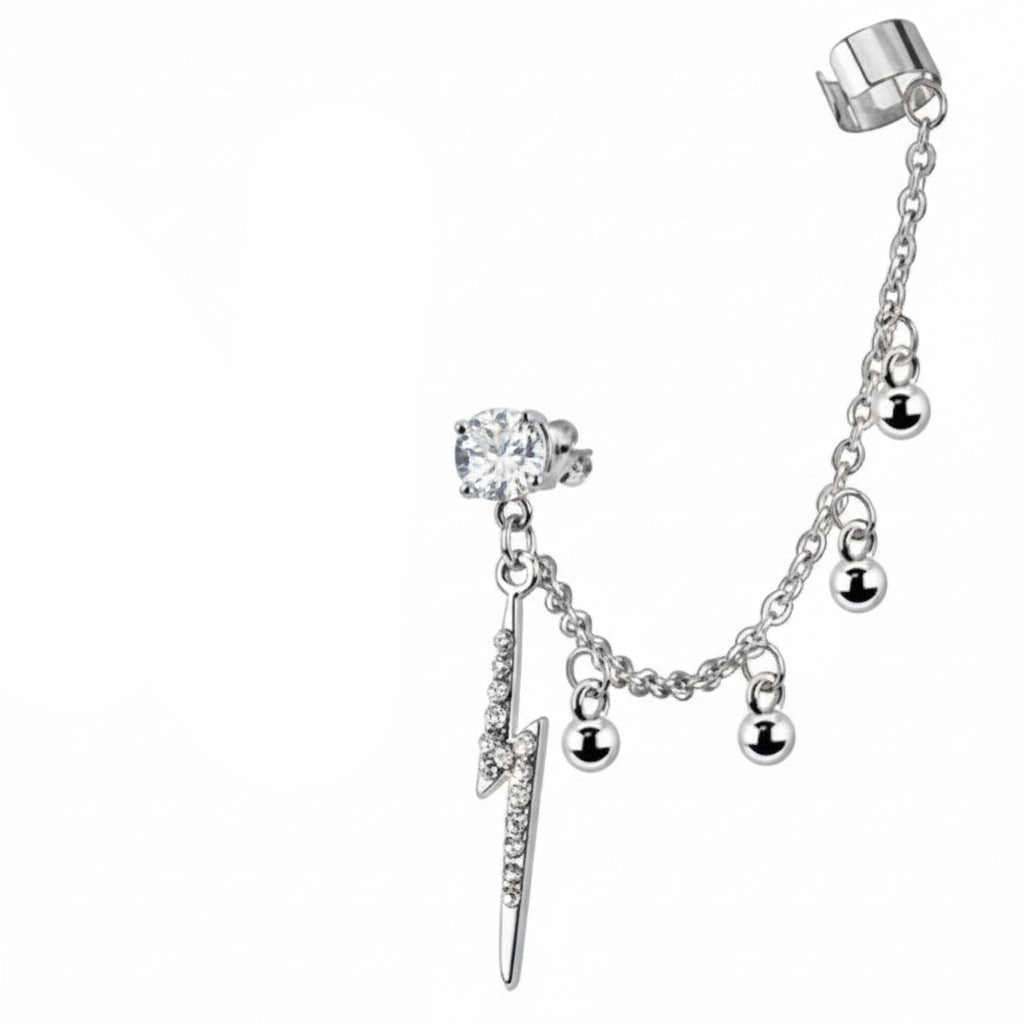 Silver necklace with pink gemstone pendant on a white background